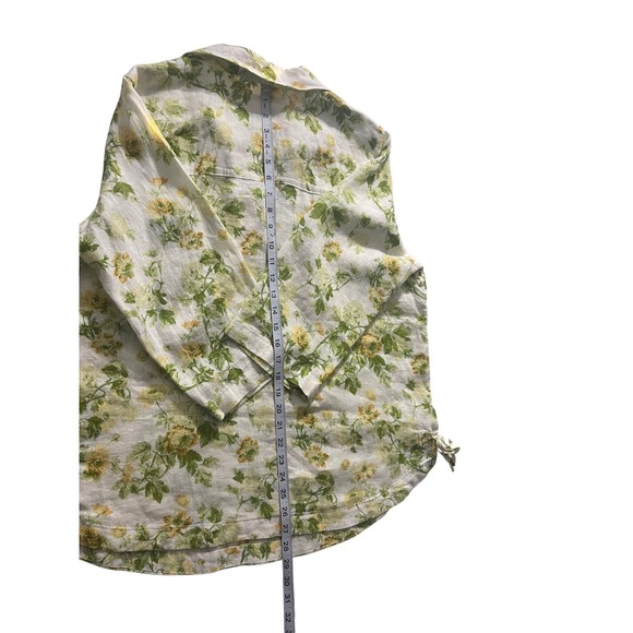 Laura Ashley‎ Floral Linen Tunic Top 3/4 Sleeve Collared Blouse 1X New - Picture 10 of 10